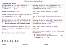 Mean, Median, Mode - Level 1 -  Math Worksheet Sample #1