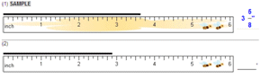Measurement - Length - U.S. Customary - Line (inches) -  Math Worksheet Sample #1