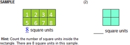 Measurement - Area - Rectangle - Level A (Count Square Units) - Math Worksheet Sample#1