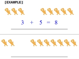 Number Sentence - Addition - Single Digit -  Math Worksheet Sample #1