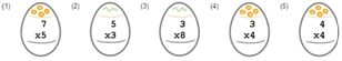 Multiplication : Single Digit - [2 - 9] X [0 - 9] -  Math Worksheet Sample Dynamic #3