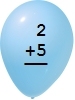 Add the Number - Add Five - Math Worksheet SampleDynamic (New Year Balloons)