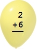 Add the Number - Add Six - Math Worksheet SampleDynamic (New Year Balloons)