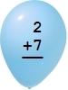 Add the Number - Add Seven -  Math Worksheet Sample Dynamic (New Year Balloons)
