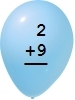 Add the Number - Add Nine -  Math Worksheet Sample Dynamic (New Year Balloons)