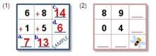 Addition - Single Digit - Addition Grid - Math Worksheet SampleDynamic #3