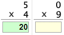 Multiplication : Single Digit - Tables of 0 to 5 ([0 - 5] X [0 - 9]) -  Math Worksheet Sample Drill (Interactive)