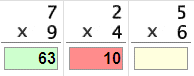 Multiplication : Single Digit - Tables of 0 to 7 ([0 - 7] X [0 - 9]) - Math Worksheet SampleDrill (Interactive)