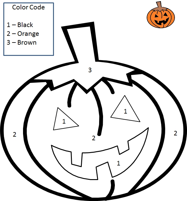 Halloween Color By Number Worksheet Premade Math Worksheets Grade 1
