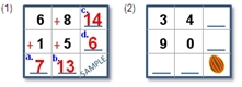 Addition - Single Digit - Addition Grid - Math Worksheet SampleDynamic #2